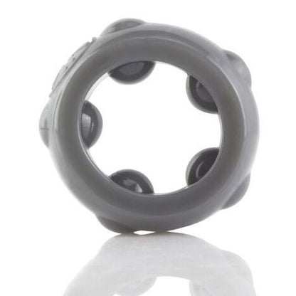 Screaming O cannonball cock ring, textured black love ring for enhanced pleasure, rubbery finish.