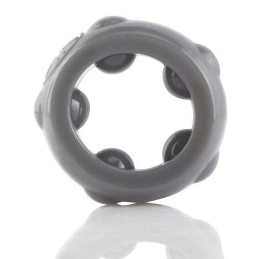 Screaming O cannonball cock ring, textured black love ring for enhanced pleasure, rubbery finish.