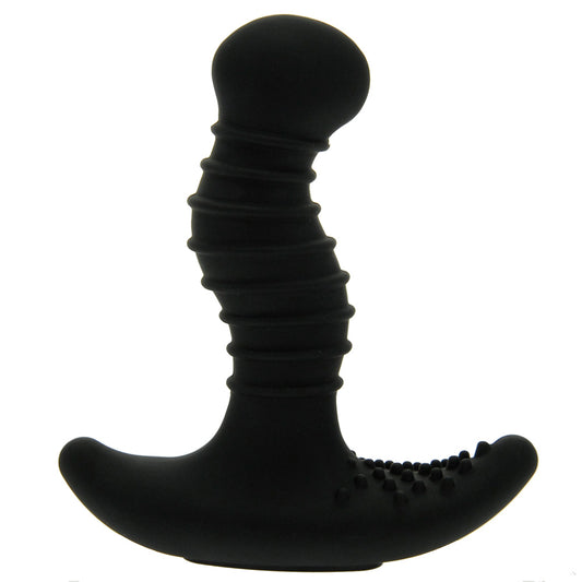 Black Nexus Ridge Rider prostate massager showing its curved shape and textured finish.