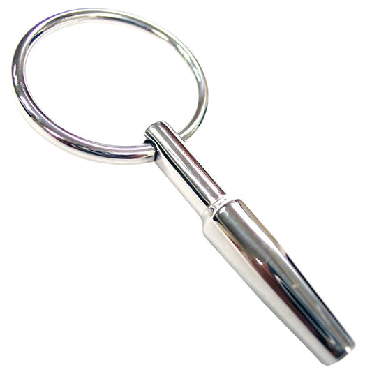 Rouge Garments stainless steel urethral probe with ring for cock and ball bondage play