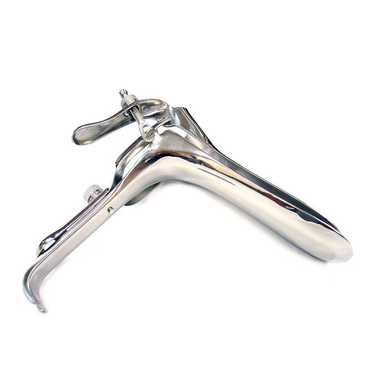 Rouge Garments stainless steel vaginal speculum in shiny silver for medical examinations