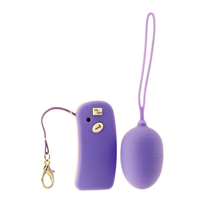 Purple, silky-smooth vibrating egg with remote control, a fun adult toy for couples.