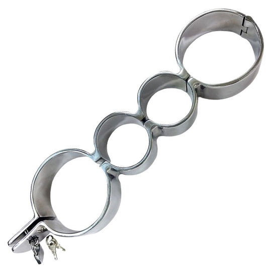 rouge stainless steel wrist and ankle binder for restraint play, a heavy metal finish