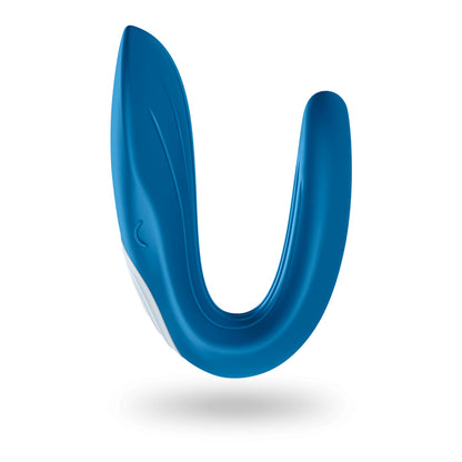 Two grey whale-shaped couples vibrators, joined together, from Satisfyer, for intimate pleasure.