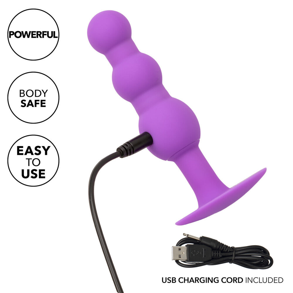 A multi-coloured, beaded anal probe by California Exotic, vibrating for first-time users.