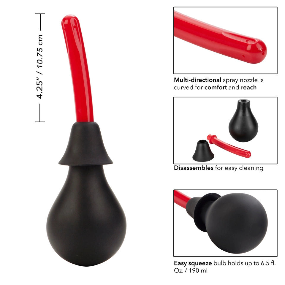 California Exotic Ultra Douche for personal hygiene, a transparent bottle with applicator nozzle.
