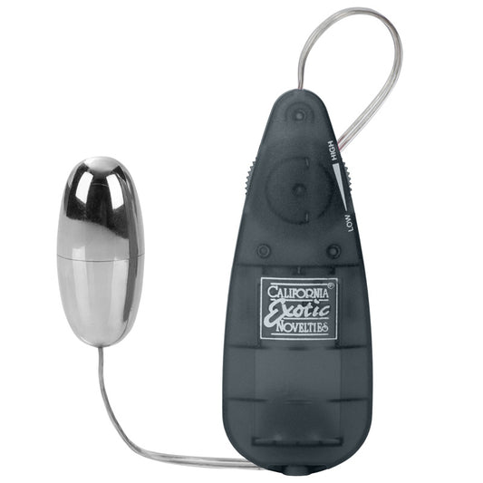 Vibrating anal plug kit by california exotic, features a sleek, shiny finish and is for pleasure.