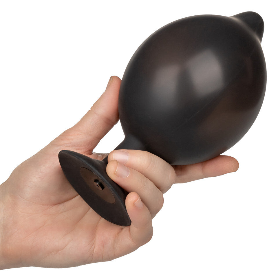 Extra large, inflatable silicone butt plug from California Exotic for anal play.