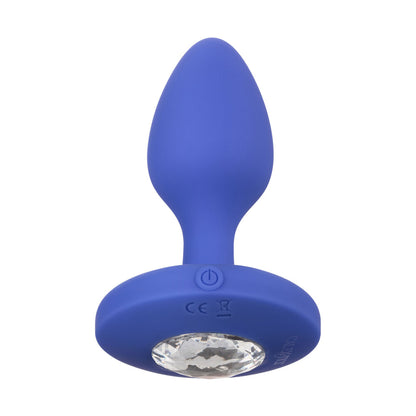 A medium-sized, jewel-encrusted vibrating butt plug from California Exotic, a cheeky treat for pleasure.