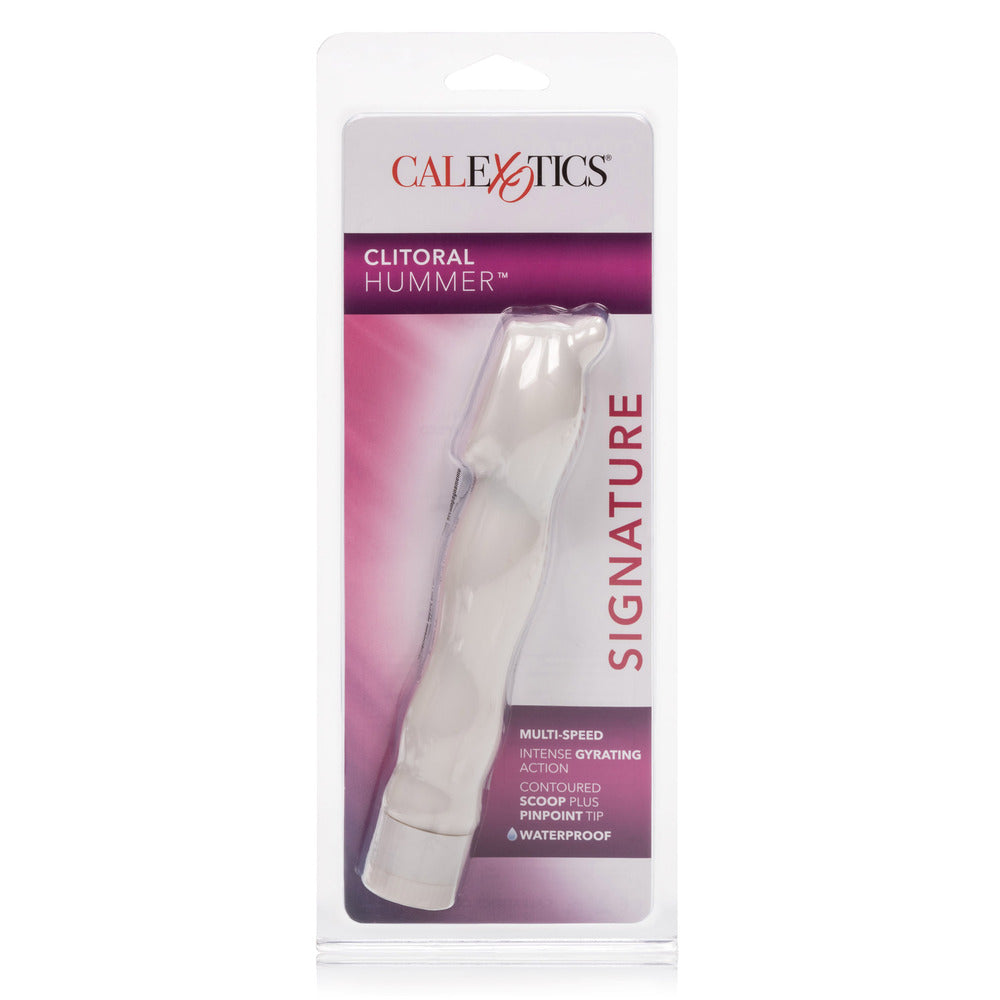 Close-up of a clitoral hummer vibrator in a soft, skin-safe material for intimate pleasure.