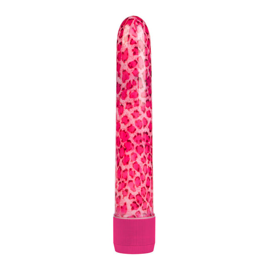 Pink leopard print massager vibrator from California Exotic, a standard adult pleasure toy.