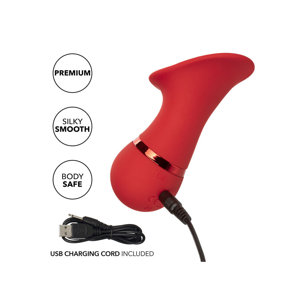 California Exotic French Kiss Seducer: a lilac, tongue-shaped clitoral vibrator for teasing pleasure.