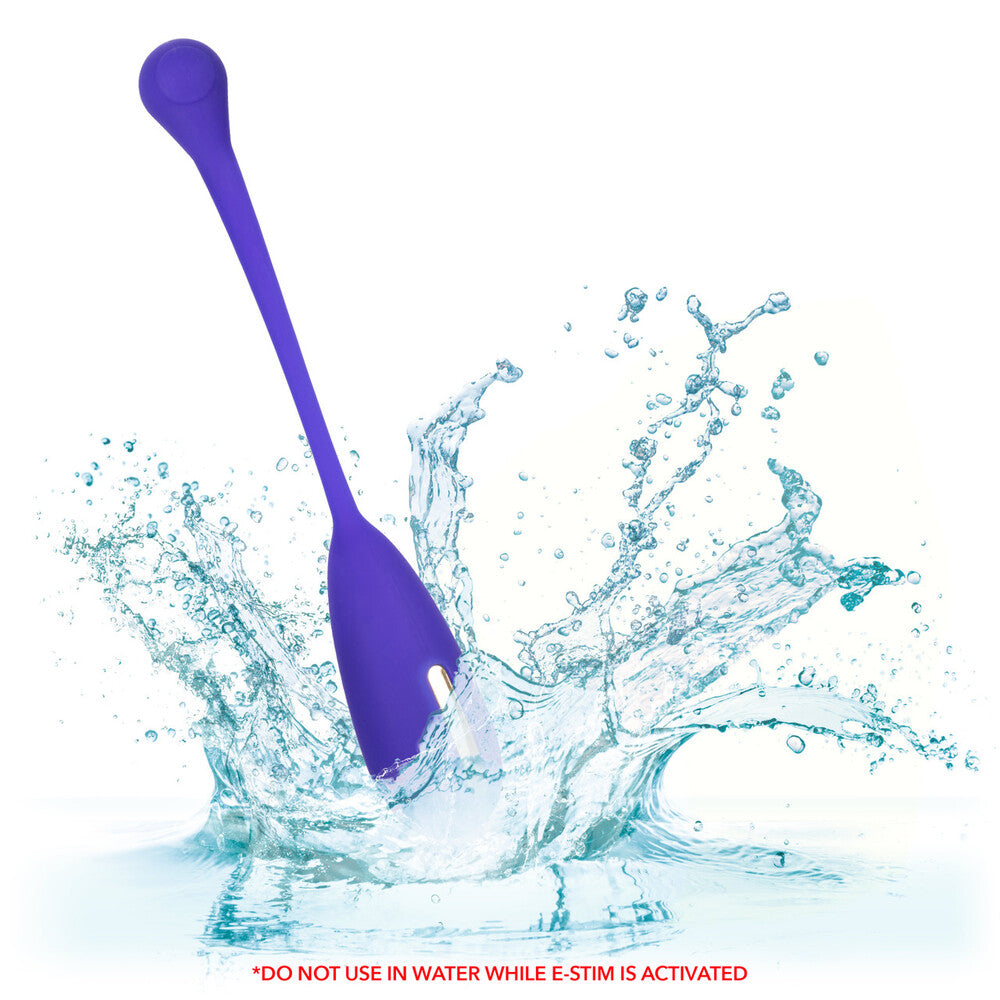 California Exotic Impulse Intimate Estim Remote Kegel Exerciser in lilac and silver, for muscle toning.