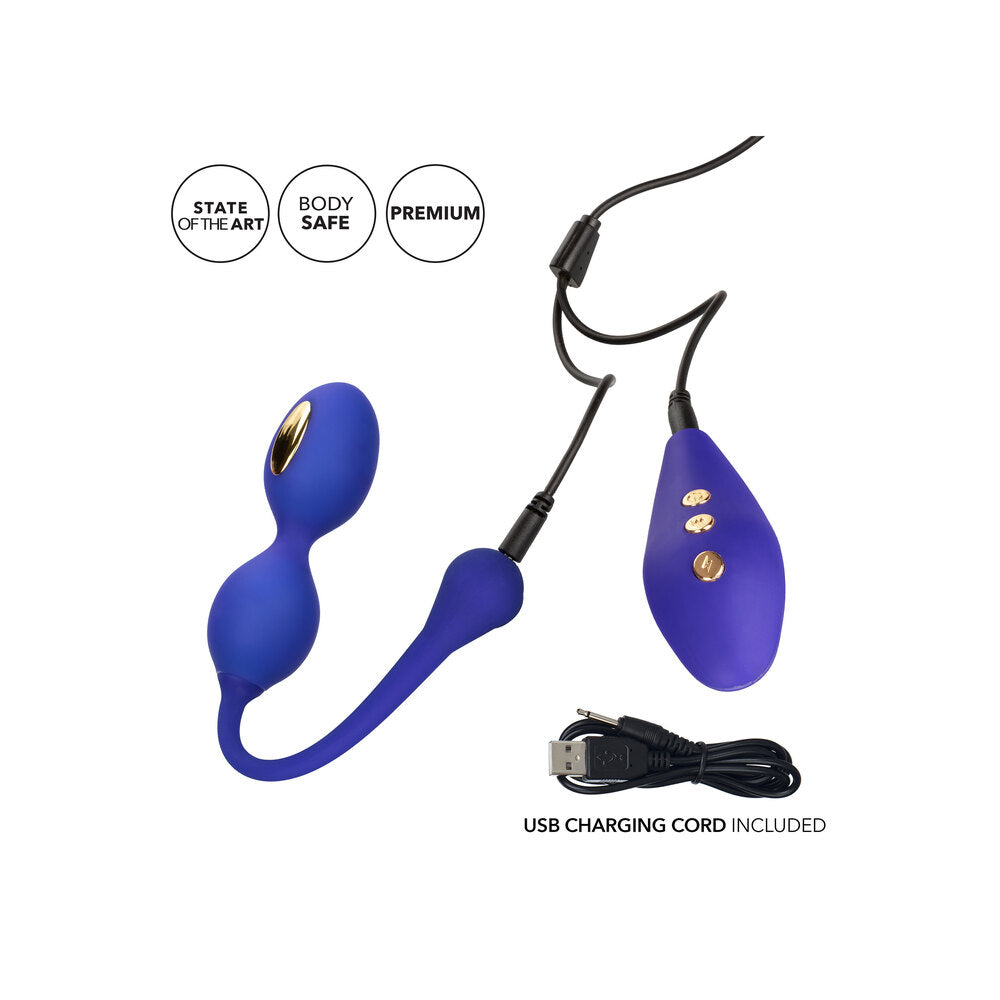 California Exotic Impulse Intimate Estim Remote Dual Kegal Exerciser in purple, a pelvic floor muscle exerciser.