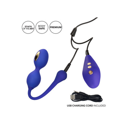 California Exotic Impulse Intimate Estim Remote Dual Kegal Exerciser in purple, a pelvic floor muscle exerciser.