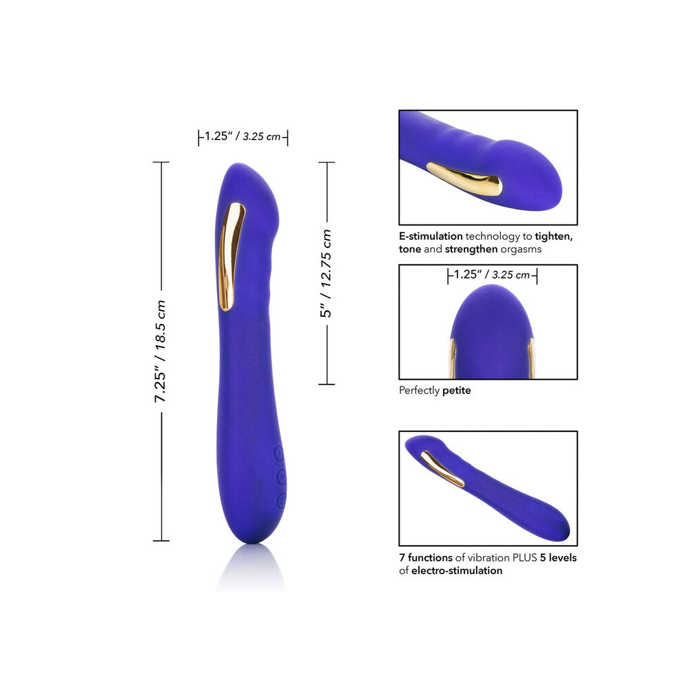 Close-up of a purple petite wand massager for intimate electro sex stimulation, a discreet estim device.