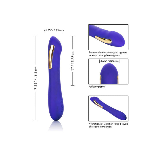 Close-up of a purple petite wand massager for intimate electro sex stimulation, a discreet estim device.