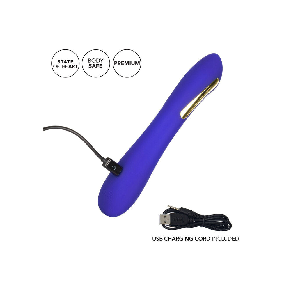 petite wand massager for intimate electro sex stimulation, metallic finish, shown close-up