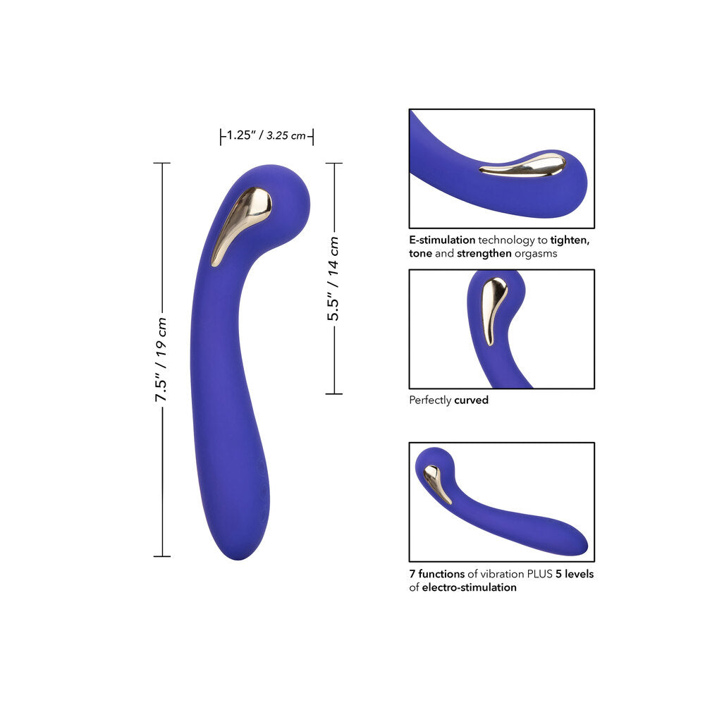 Purple g wand massager with electro sex stimulation features for intimate pleasure, petite design.