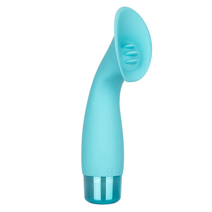 Purple silicone clitoral vibrator by California Exotic, waterproof and approximately six inches long.