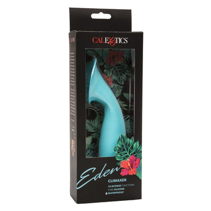 Close-up of a smooth, purple silicone clitoral vibrator by California Exotic, waterproof design.