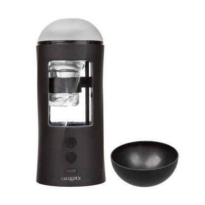 California Exotic bionic power stroker vibrating masturbator, flesh-toned with textured grip, for solo pleasure.