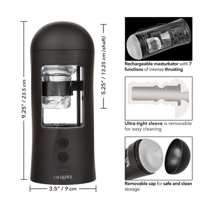 California Exotic vibrating masturbator, stroker with a textured sleeve for men's pleasure.