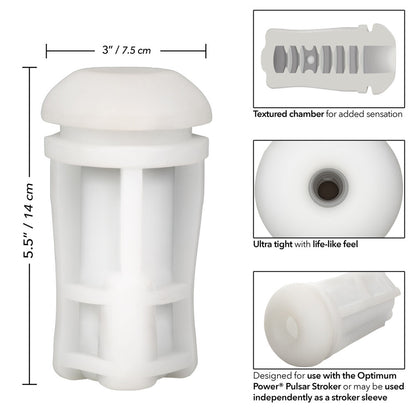 California Exotic Pulsar Stroker replacement sleeve, textured pink material for male masturbation.