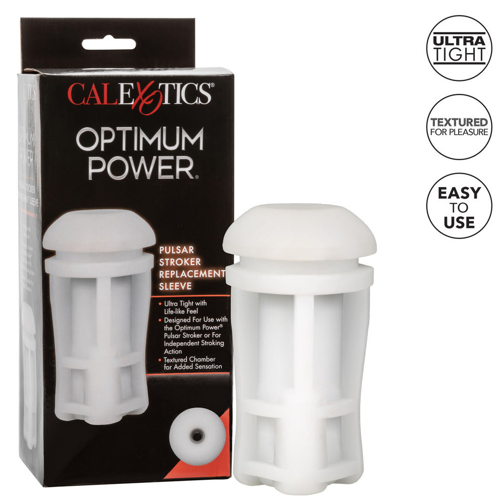 California Exotic Pulsar Stroker replacement sleeve, textured silicone, flesh-toned for solo male pleasure use.