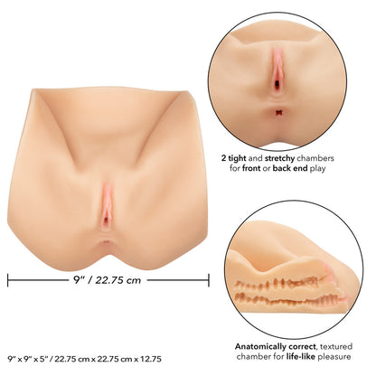 Life-size pussy masturbator in flesh pink, realistic texture for solo pleasure, realistic sex toy.