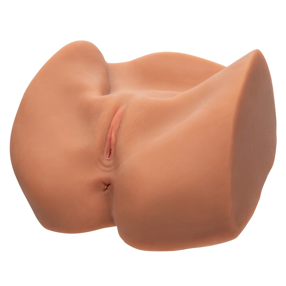 life-sized realistic pussy masturbator in flesh brown, designed for solo male pleasure