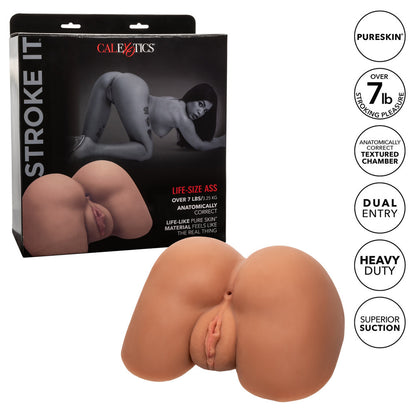 Life-size, flesh-brown ass masturbator from California Exotic, designed for realistic stroking pleasure.