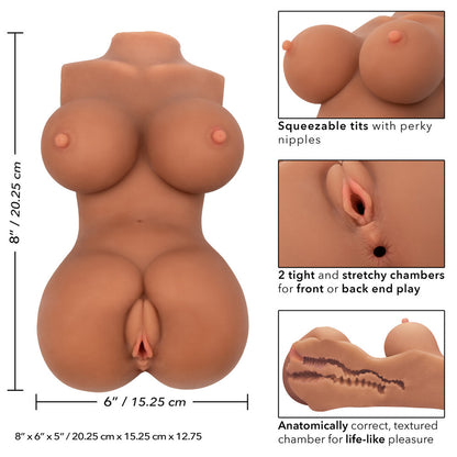 California Exotic Stroke It Body Banger in flesh brown, a textured masturbator for thrilling pleasure.