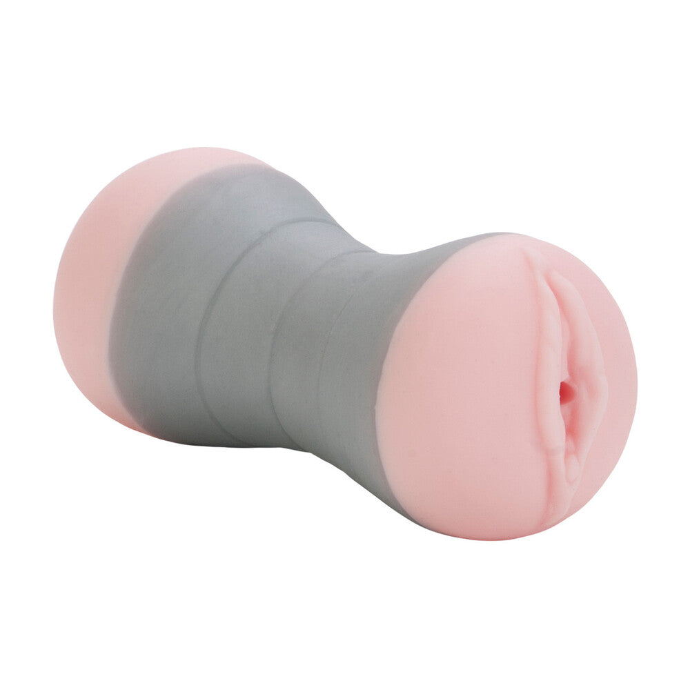 California Exotic travel gripper masturbator, offering both pussy and ass pleasure, textured for intense stimulation.