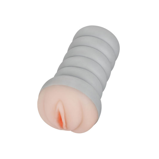 Gripper ribbed tight pussy flesh masturbator by california exotic, realistic texture.