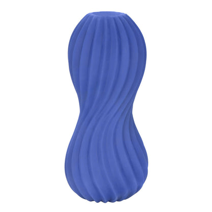 California Exotic Apollo dual stroker masturbator, black and silver with ribbed textures for enhanced pleasure.