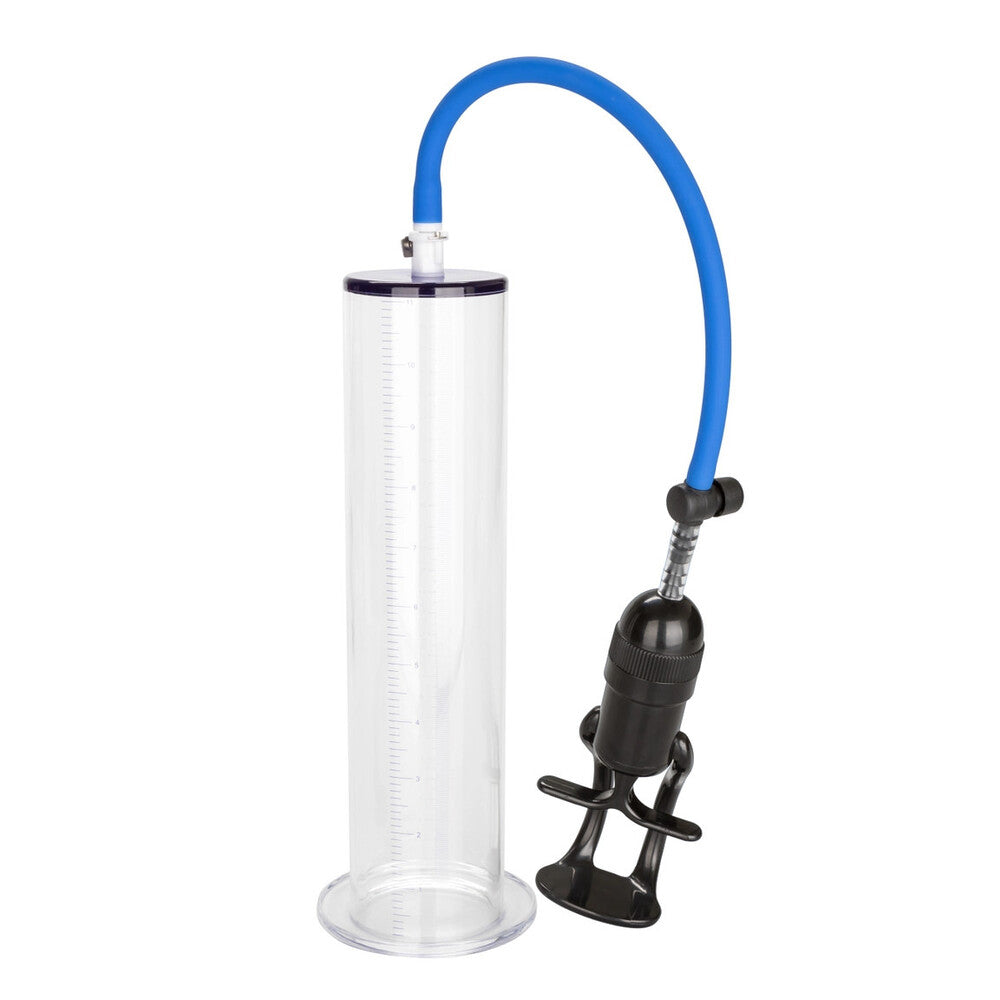 California Exotic clear vacuum pump for penis enlargement with comfort grip handle.