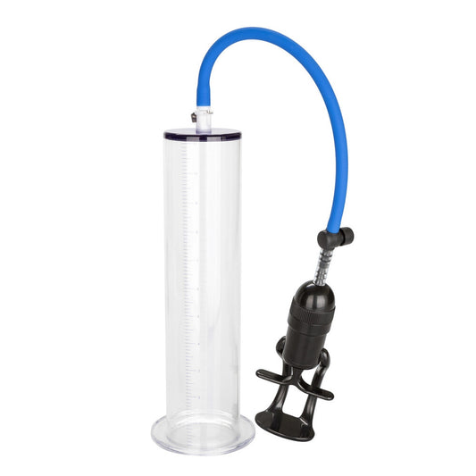 California Exotic clear vacuum pump for penis enlargement with comfort grip handle.