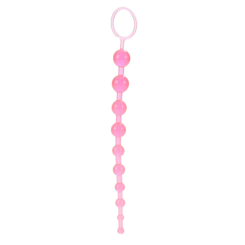 Graduated set of ten smooth, colourful anal beads from California Exotic