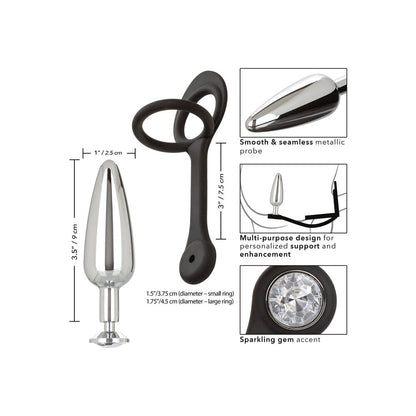 Slim black butt plug and cock ring set, a playful accessory for intimate exploration.