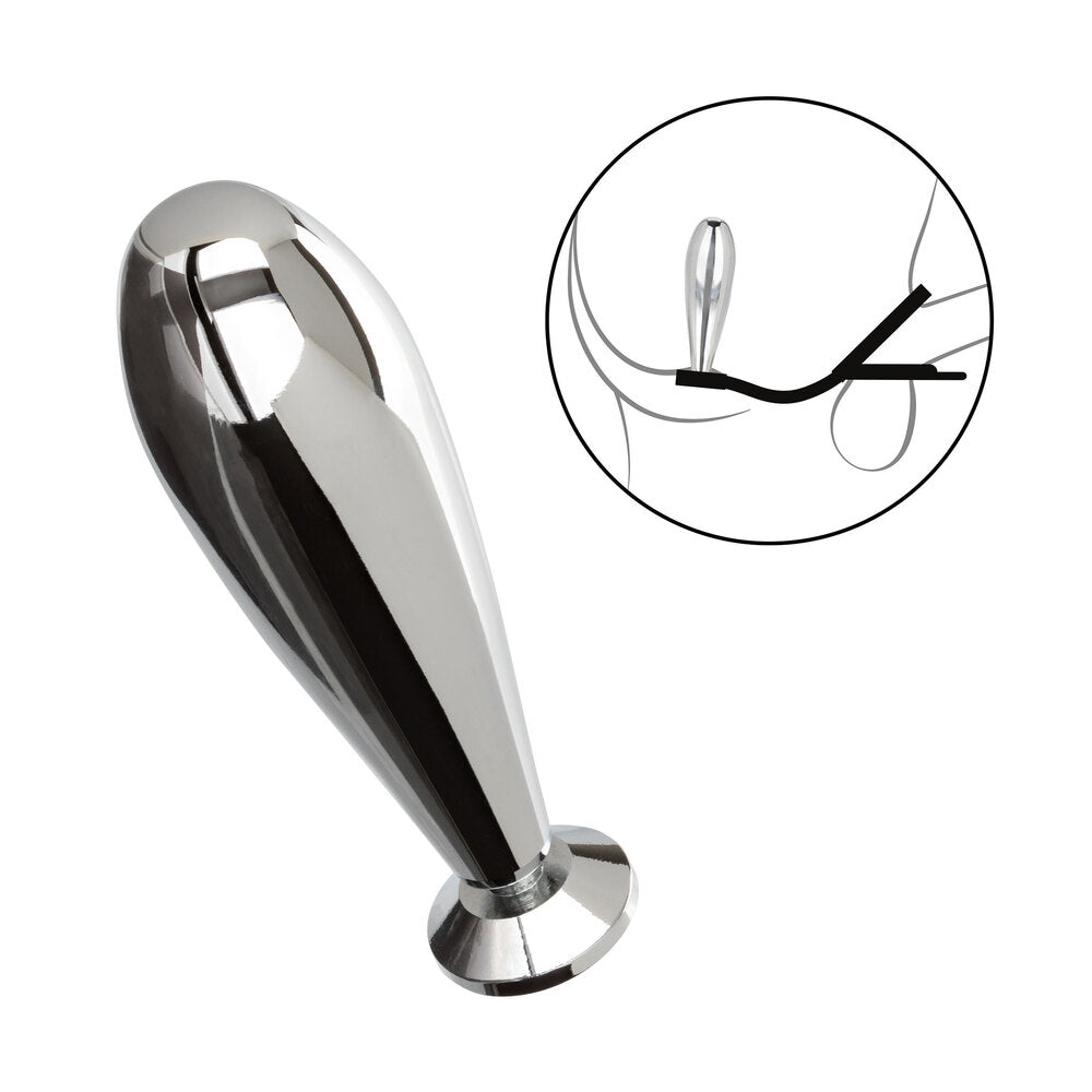 California Exotic star fucker glider plug and cockring, multi-textured black silicone butt plug