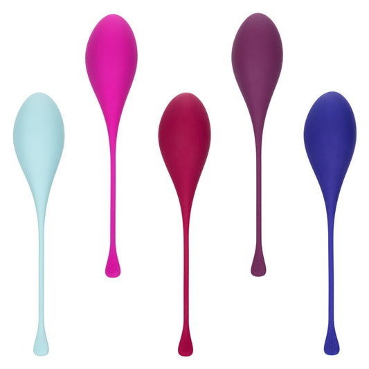 California Exotic Tighten and Tone Kegel training set, five graduated weighted vaginal cones.