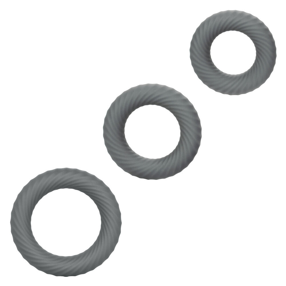 A set of ultra soft cock rings from California Exotic, ideal for love play.