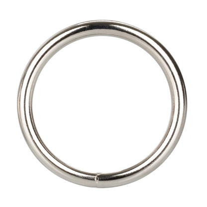 Large silver-tone love ring from California Exotic, a smooth and polished metal cock ring.