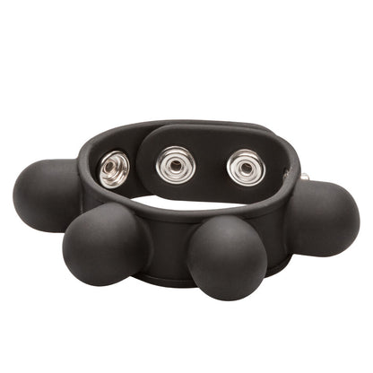 California Exotic weighted ball stretcher in silver, part of our bondage cock ring range.