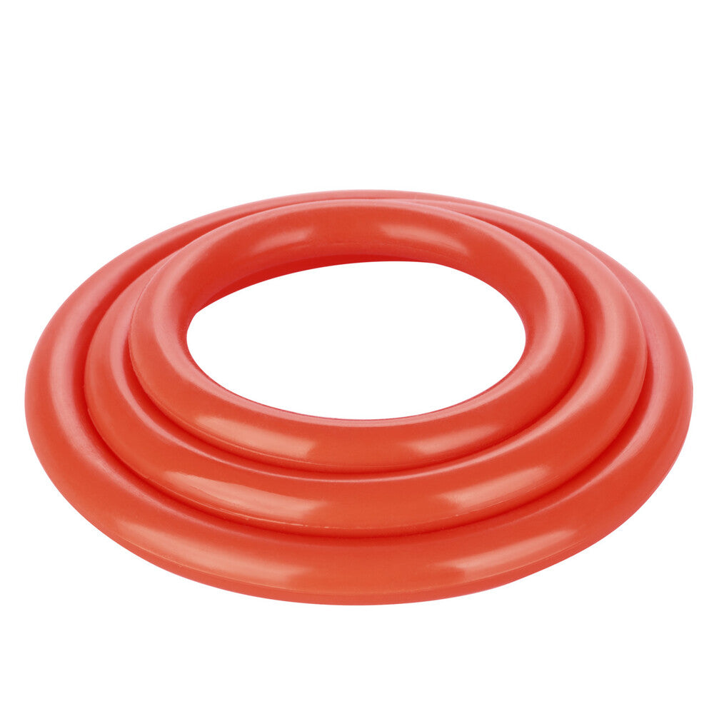 Set of three silicone cockrings in assorted colours, textured for enhanced pleasure and grip