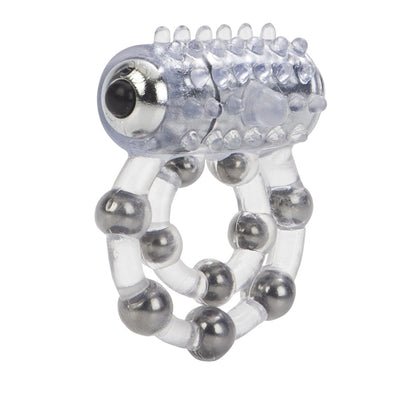 A stretchy, multi-beaded cock ring for enhancing pleasure during intimate moments, love ring vibrator.