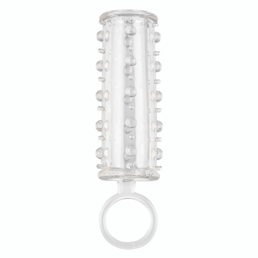 california exotic girth and length sensation enhancer, a clear penis extender sleeve.