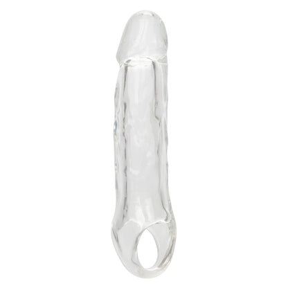 Clear penis extension from California Exotic, 5.5 inches long, designed for enhanced performance.