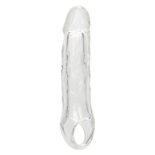 Clear penis extension from California Exotic, 5.5 inches long, designed for enhanced performance.